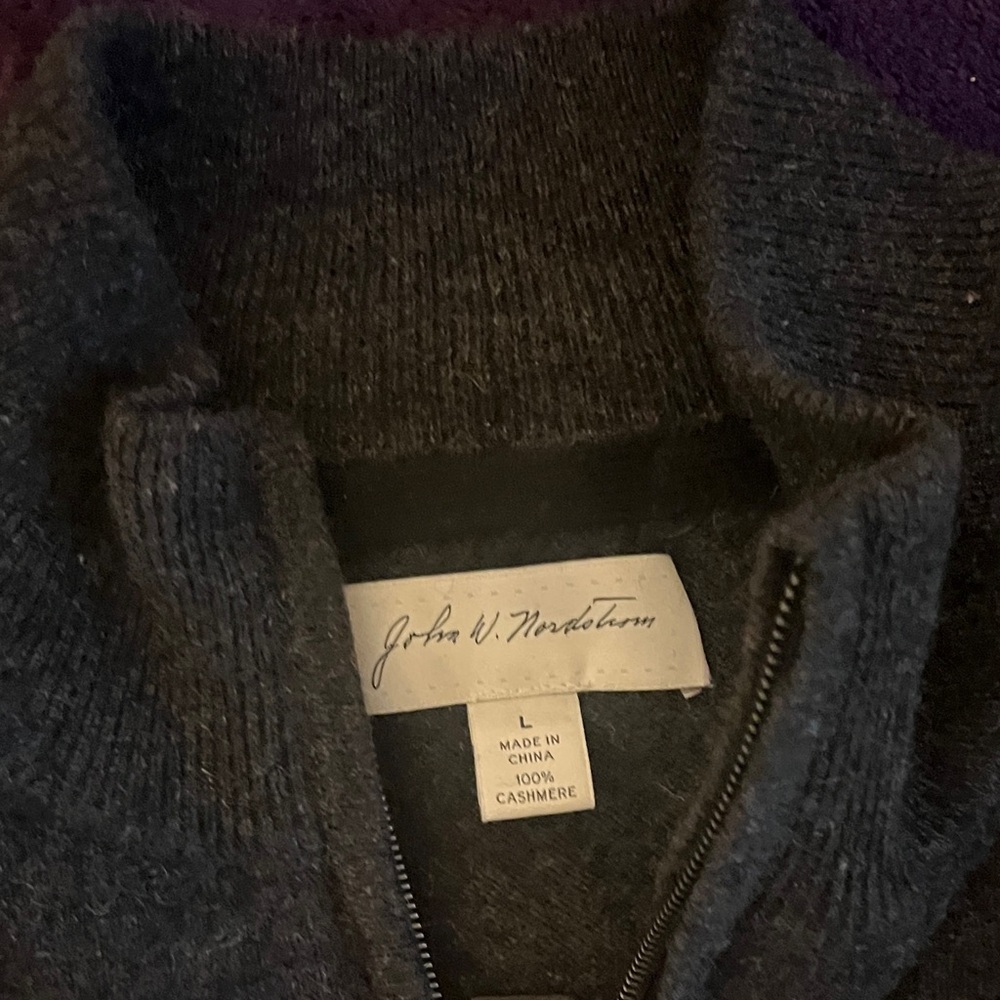 John W. Nordstrom Men's Charcoal Zip-Up Sweater
